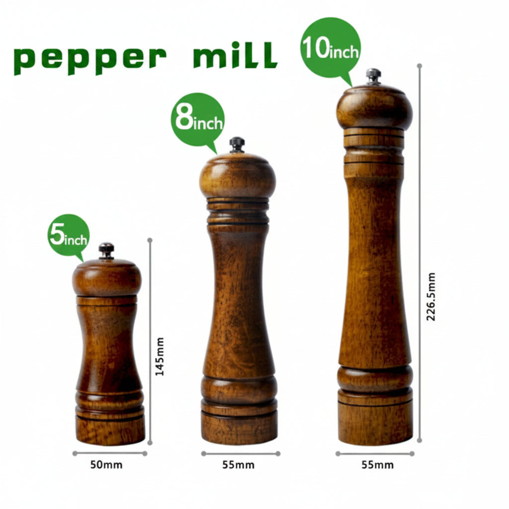 Classical Wooden Pepper Spice Salt Grinder